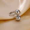 Women's Spherical Stainless Steel Ring With Electroplating Treatment