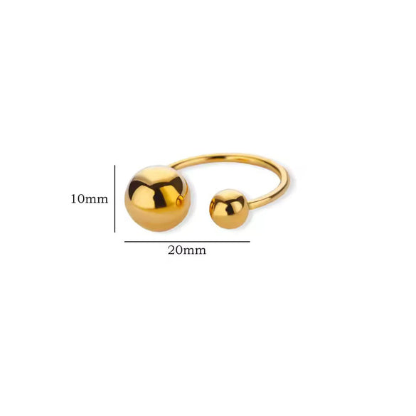 Women's Spherical Stainless Steel Ring With Electroplating Treatment
