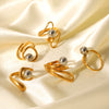 Women's Spherical Stainless Steel Ring With Geometric Lines And Electroplating Design