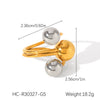 Women's Spherical Stainless Steel Ring With Geometric Lines And Electroplating Design