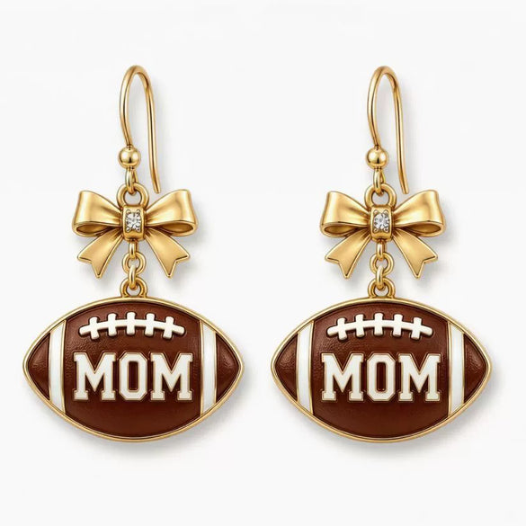 Women's Sports Style Bow Earrings With Heart Accent Alloy Earrings With Steel Posts And Dripping Oil Finish