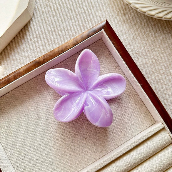 Women's Spray Painted Ps Material Flower Hairclip With Marble Pattern