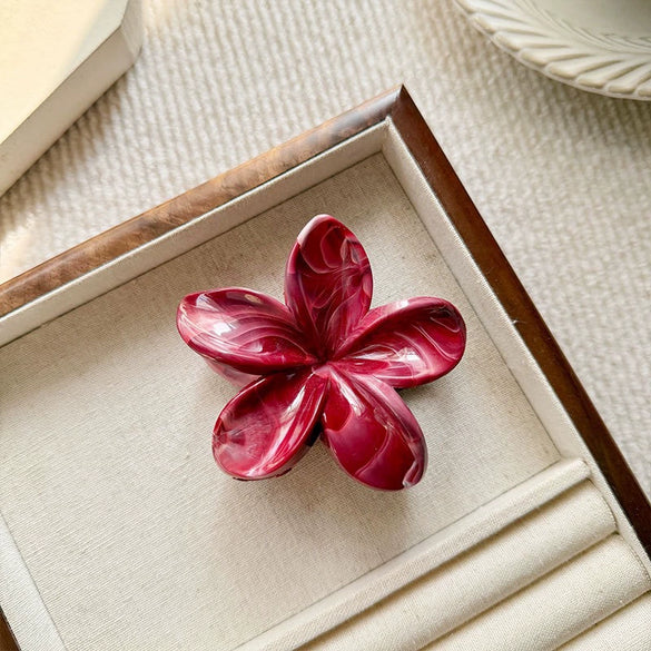 Women's Spray Painted Ps Material Flower Hairclip With Marble Pattern