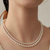 Women's Spring And Summer Handmade Round Imitation Pearl Double Layer Ushape Necklace