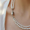 Women's Spring And Summer Handmade Round Imitation Pearl Double Layer Ushape Necklace