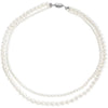 Women's Spring And Summer Handmade Round Imitation Pearl Double Layer Ushape Necklace