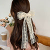 Women's Spring Mesh Bow Hairpin Purely Handmade Accessories