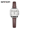 Women's Square Alloy Alloy Case Quartz Watch With Mesh Belt And Roman Pattern Waterproof Fashion Simple Compact Leisure Style