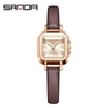 Women's Square Alloy Alloy Case Quartz Watch With Mesh Belt And Roman Pattern Waterproof Fashion Simple Compact Leisure Style