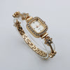 Women's Square Alloy And Stainless Steel Bracelet Quartz Watch Light Luxury Casual Style