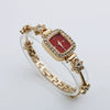 Women's Square Alloy And Stainless Steel Bracelet Quartz Watch Light Luxury Casual Style