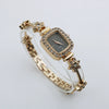 Women's Square Alloy And Stainless Steel Bracelet Quartz Watch Light Luxury Casual Style