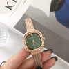 Women's Square Alloy And Stainless Steel Bracelet Watch Simple Retro Style With Printed Logo