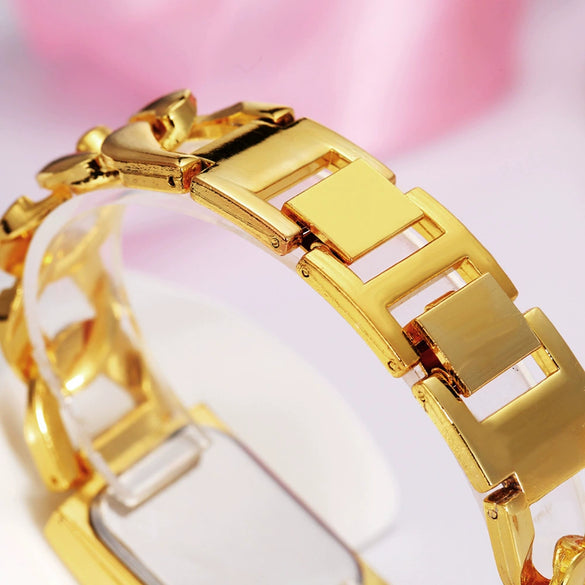 Women's Square Alloy And Stainless Steel Quartz Watch With Casual Style