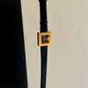 Women's Square Alloy Belt Watch With Imitation Leather Strap And Stainless Steel Buckle In Retro Style