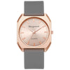Women's Square Alloy Case And Silicone Band Quartz Watch With Spiral Crown And Horseshoe Buckle