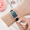 Women's Square Alloy Case Imitation Leather Strap Quartz Watch