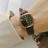 Women's Square Alloy Case Imitation Leather Strap Simple Retro Leisure Watch