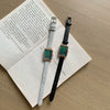 Women's Square Alloy Case Small Dial Leisure Style Green Watch