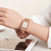 Women's Square Alloy Case Stainless Steel Band Retro Fashion Quartz Watch With Imported Movement And Calendar