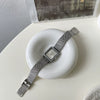 Women's Square Alloy Case Steel Strip Leisure Quartz Watch With Ordinary Glass Mirror