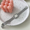 Women's Square Alloy Case Steel Strip Leisure Quartz Watch With Ordinary Glass Mirror