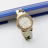 Women's Square Alloy Pu Leather Quartz Watch With Spiral Crown And Pin Buckle