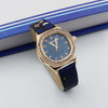 Women's Square Alloy Pu Leather Quartz Watch With Spiral Crown And Pin Buckle