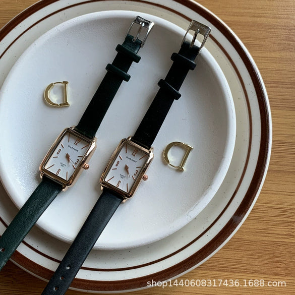 Women's Square Alloy Quartz Watch Retro Artistic And Leisure Style