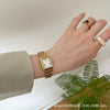 Women's Square Alloy Quartz Watch With Roman Scale Classic Retro And Light Luxury Style