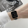Women's Square Alloy Watch With Ordinary Glass Mirror And Diamond Design Simple Fashion And Leisure Style