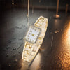 Women's Square Digital Quartz Watch Light Luxury Casual Hollow Stainless Steel Alloy