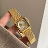 Women's Square Fashion Retro Style Alloy Case Steel Band Watch