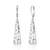 Women's Square Hammered Copper Pendant Earrings With Geometric Exaggerated Design And Electroplated Finish