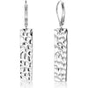 Women's Square Hammered Copper Pendant Earrings With Geometric Exaggerated Design And Electroplated Finish