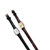 Women's Square Retro Quartz Watch With Pu Strap And Alloy Case