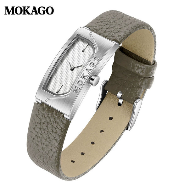 Women's Square Retro Simple Quartz Watch Zinc Alloy Case Mineral Tempered Glass Mirror Mesh Belt Genuine Cowhide Belt Stainless Steel Buckle Waterproof