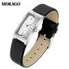 Women's Square Retro Simple Quartz Watch Zinc Alloy Case Mineral Tempered Glass Mirror Mesh Belt Genuine Cowhide Belt Stainless Steel Buckle Waterproof