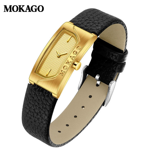 Women's Square Retro Simple Quartz Watch Zinc Alloy Case Mineral Tempered Glass Mirror Mesh Belt Genuine Cowhide Belt Stainless Steel Buckle Waterproof