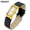 Women's Square Retro Simple Quartz Watch Zinc Alloy Case Mineral Tempered Glass Mirror Mesh Belt Genuine Cowhide Belt Stainless Steel Buckle Waterproof