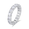 Women's Square Ring S925 Sterling Silver With Diamond And Geometric Design
