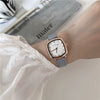 Women's Square Small Watch Alloy Case Imitation Leather Strap Leisure Style