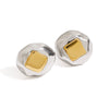 Women's Square Stainless Steel Geometric Earrings With Electroplating Design