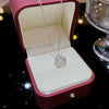 Women's Square Titanium Steel And Copper Necklace With Inlaid Zircon And Geometric Style