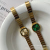 Women's Square Watch With Bamboo Strap And Alloy Case