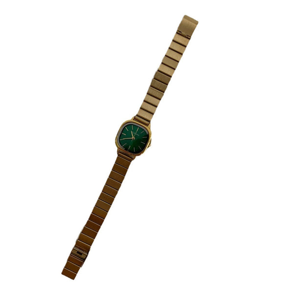 Women's Square Watch With Bamboo Strap And Alloy Case