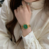 Women's Square Watch With Bamboo Strap And Alloy Case