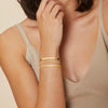 Women's Stackable U Shape Bracelet Adjustable Stainless Steel Gold Tone Geometric Electroplated Fashion Jewelry