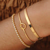 Women's Stackable U Shape Bracelet Adjustable Stainless Steel Gold Tone Geometric Electroplated Fashion Jewelry