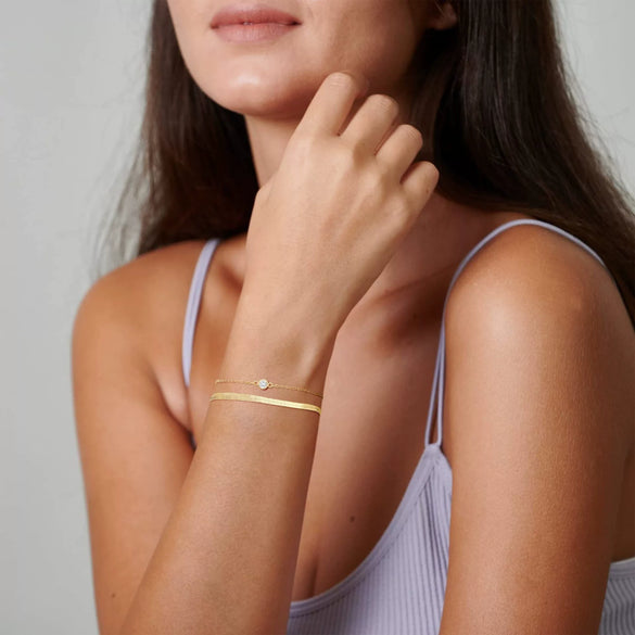 Women's Stackable U Shape Bracelet Adjustable Stainless Steel Gold Tone Geometric Electroplated Fashion Jewelry